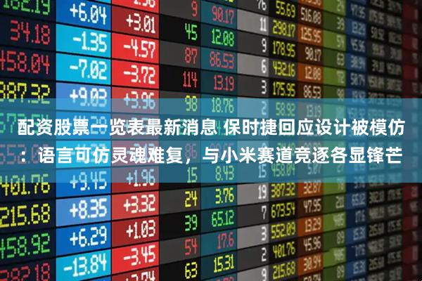 配资股票一览表最新消息 保时捷回应设计被模仿：语言可仿灵魂难复，与小米赛道竞逐各显锋芒